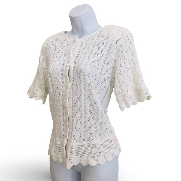 Vintage DWSF Pointelle Knit Top - Picture 2 of 7